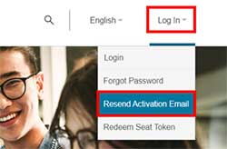 Capture d'écran de renvoi de l'e-mail d'activation